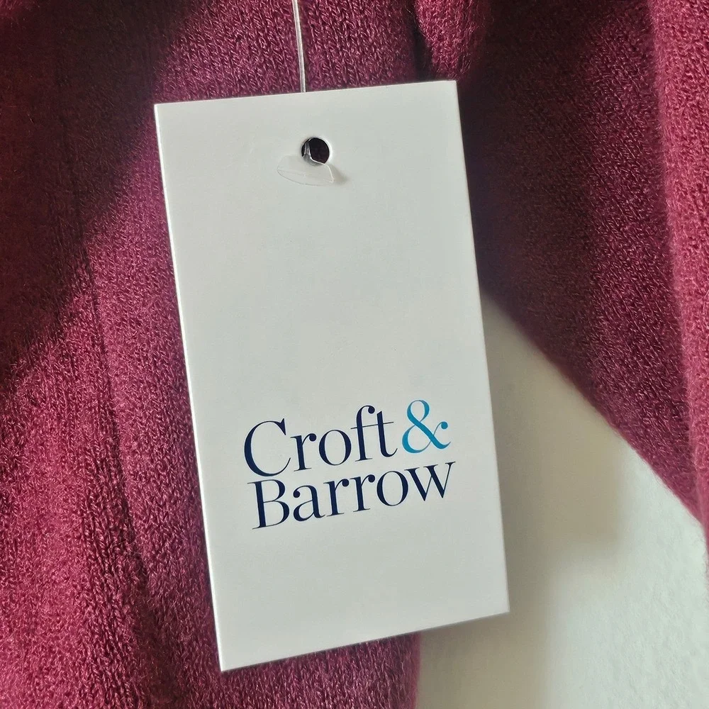 Croft & Barrow Madeira Berry Turtleneck Sweater Womens XL Burgundy NWT